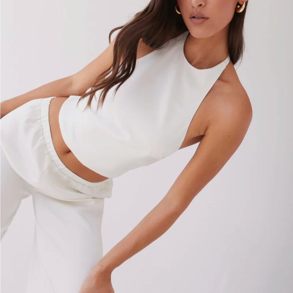 Peppermayo Cream Halter Top
